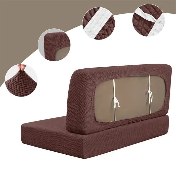 1/2 ensembles couleur unie sans bras housse de canapé extensible RV Dinette coussins couvre cabine siège