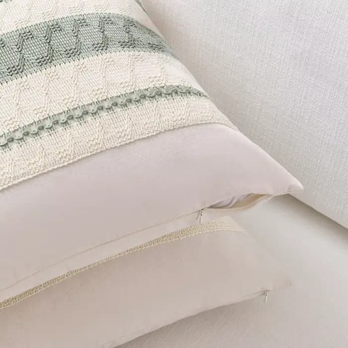 Housses de coussin décoratives bohèmes vert sauge 18x18 pouces