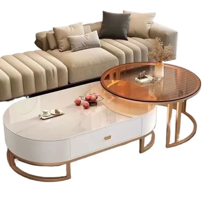 Table basse en marbre pour carnet de notes