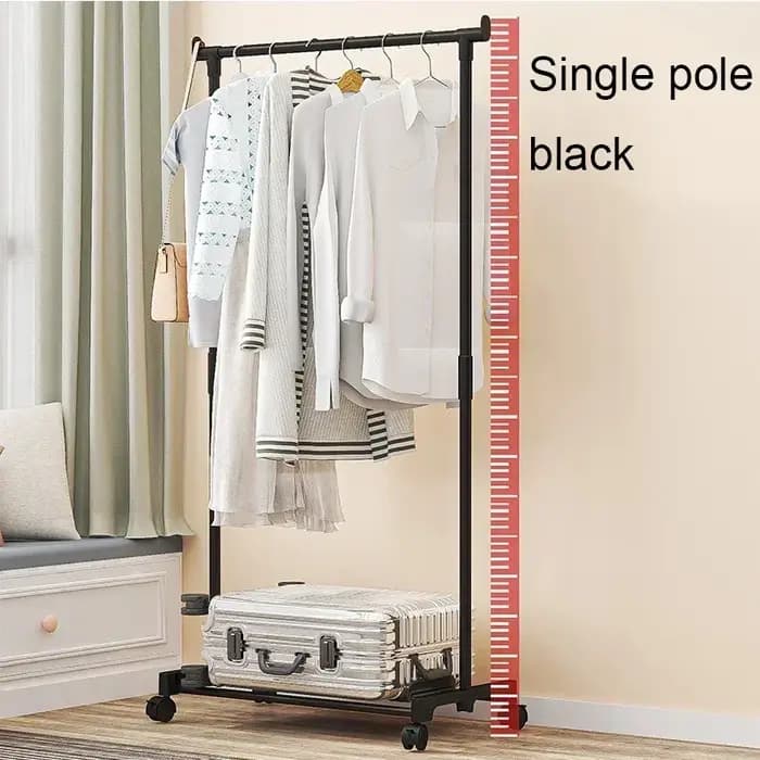 Porte-manteau mobile Double étagère à vêtements tige Simple