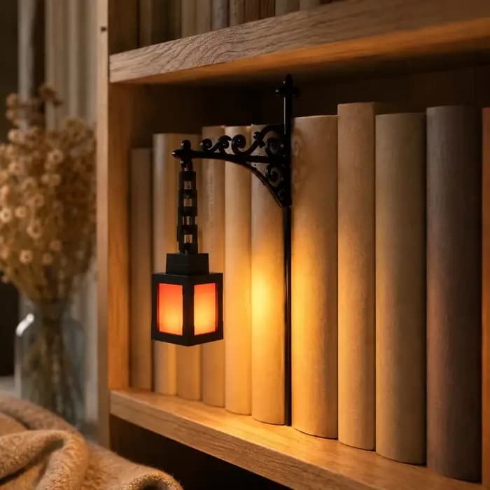 Lanterne de bibliothèque décorative, éclairage de bibliothèque rétro, lampe de bibliothèque multifonctionnelle, veilleuse LED chaude, ornement