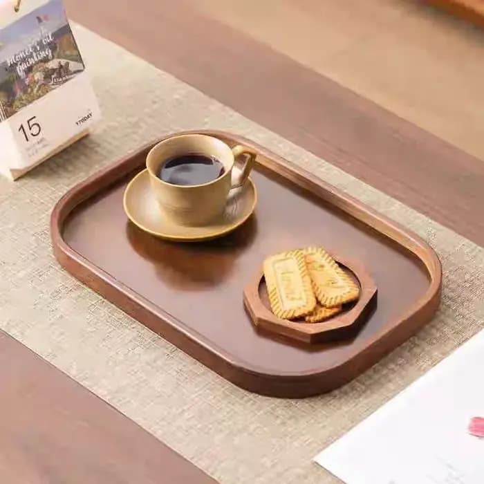 Plateau de service décoratif en bambou pour Table basse et décoration de maison