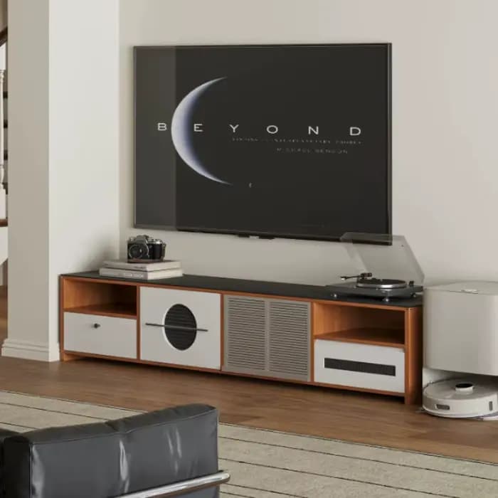 Meuble TV vintage en bois massif