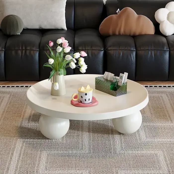 Table d'appoint ronde pour canapé