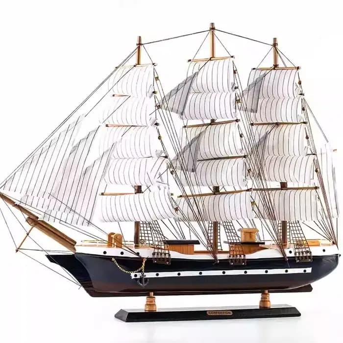 Voilier en bois ornements artisanaux meuble TV