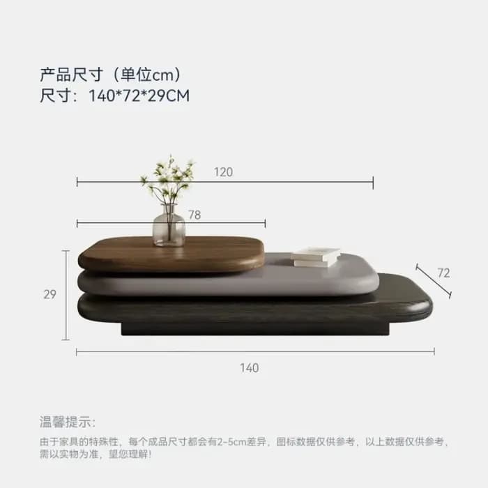 Table basse rotative moderne pour appartement