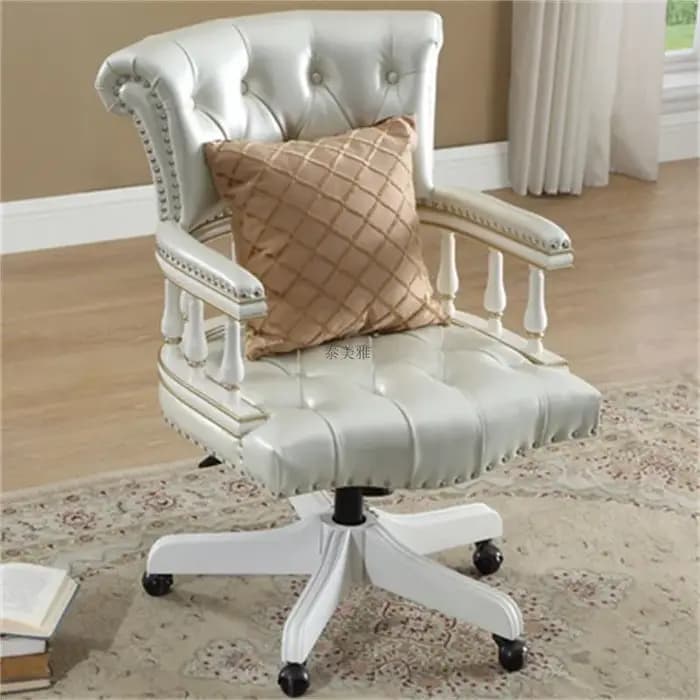 Chaise américaine en bois massif, chaise d'ordinateur en cuir, pour patron, bureau, maison, classe,