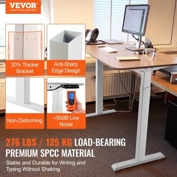 SucceBuy cadre de bureau debout électrique debout pieds de bureau d'ordinateur ergonomique bricolage