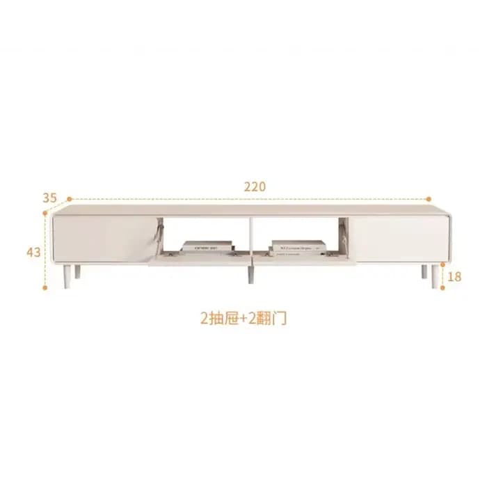 Meuble TV d'angle de luxe minimaliste avec rangement et pieds