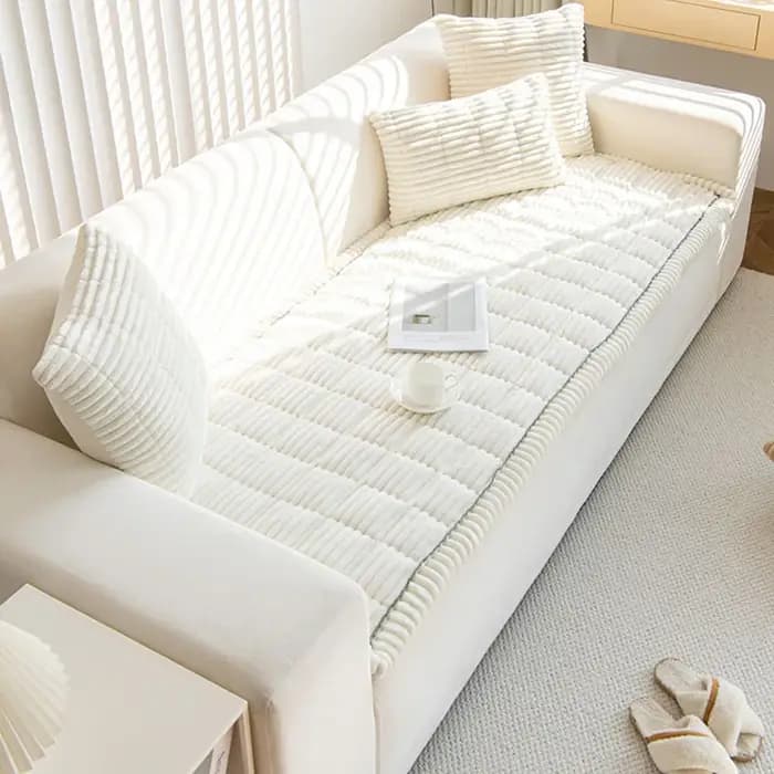 Coussin de canapé en velours côtelé chaud et doux