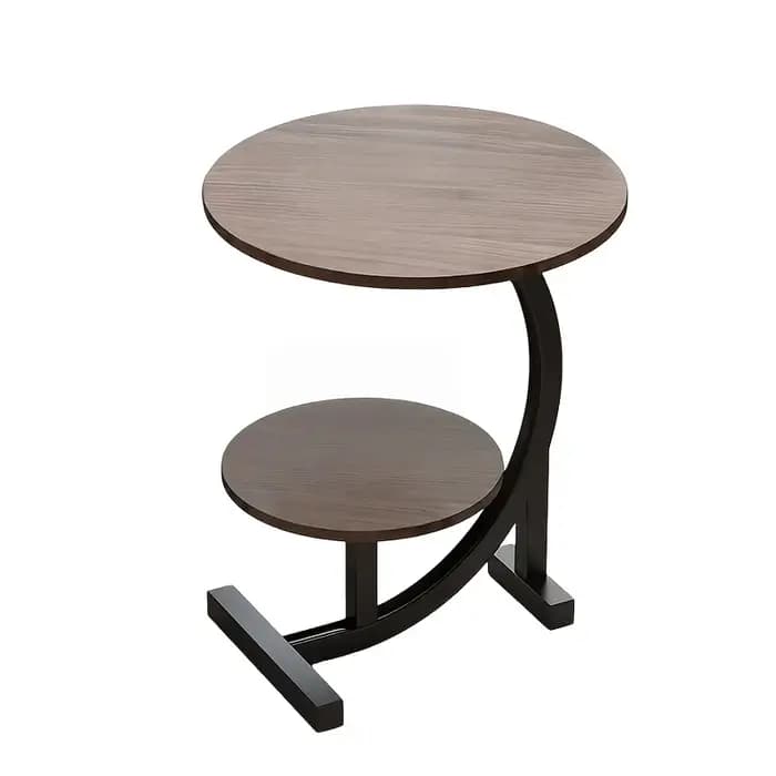 Table basse ronde de luxe en bois massif