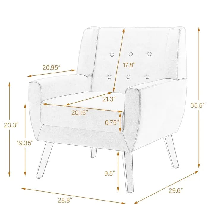 Ensemble de 2 fauteuils d'appoint en cuir PU, fauteuil club moderne rembourré pour salon, canapé sim