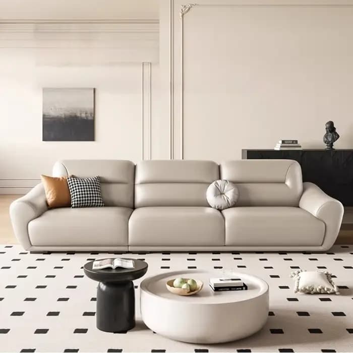 Canapés minimalistes italiens en cuir véritable multifonction chambres simples