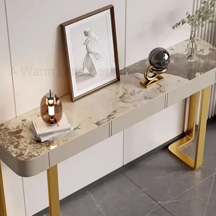 MELCabinet-Table console brillante de luxe pour couloir, salon, ardoise, table d'appoint de porche,
