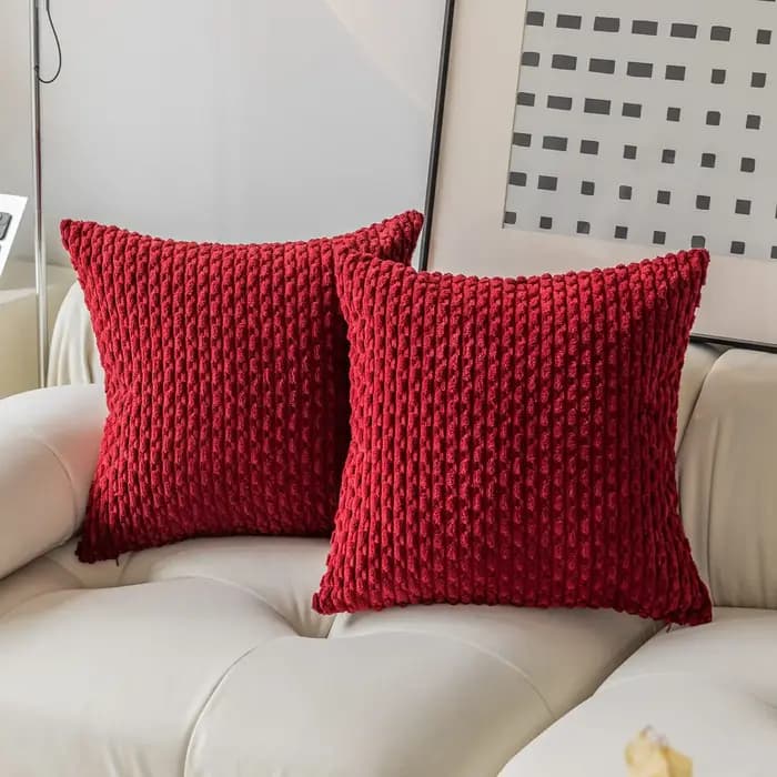 Housse de coussin classique en velours côtelé à chaîne courte, taie d'oreiller pour la maison, le sa