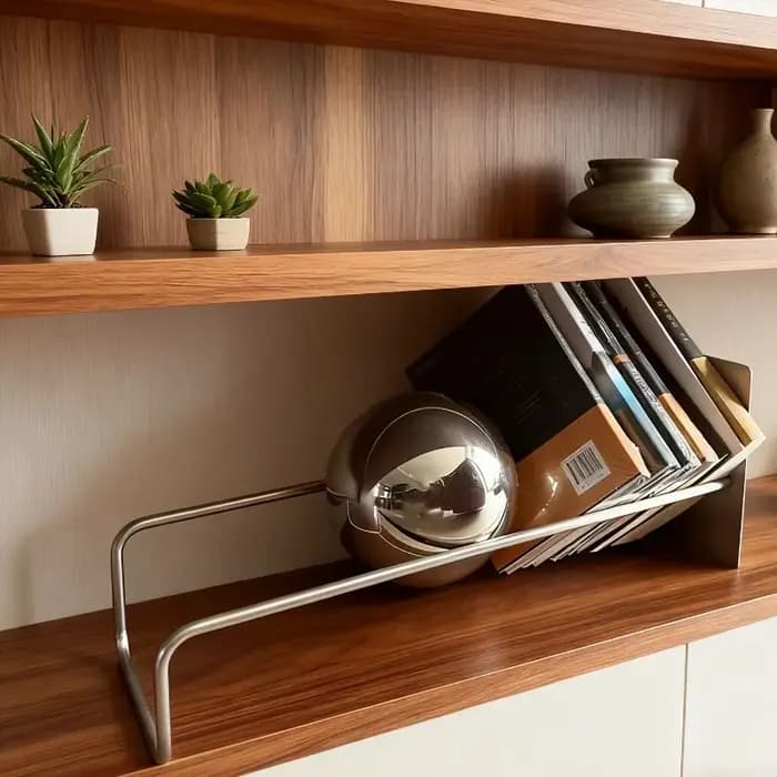 Étagère de rangement de bureau en acier inoxydable et acrylique
