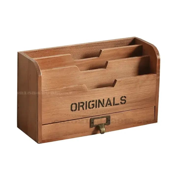 Armoire de rangement rétro en bois massif pour livres de journaux