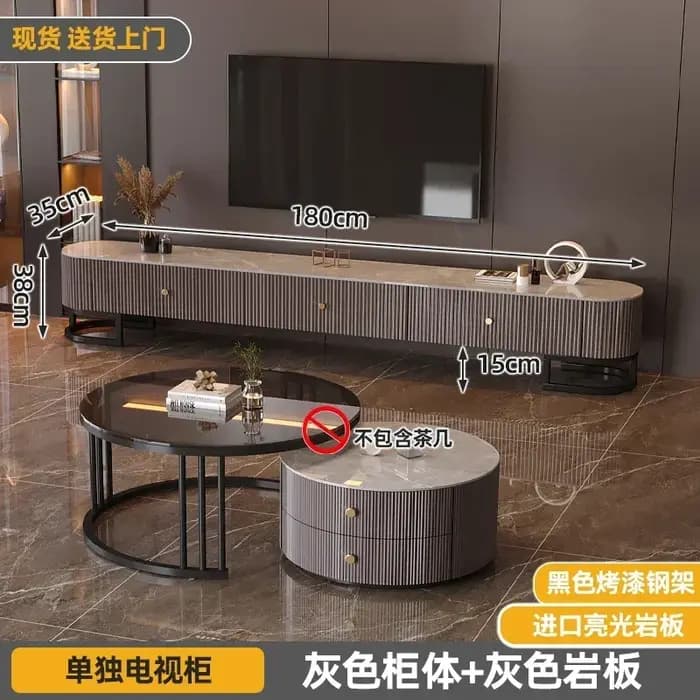 Meuble TV Minimaliste et Élégant avec Tiroirs, Meuble de Rangement Compact et Glamour, Meuble de Cha