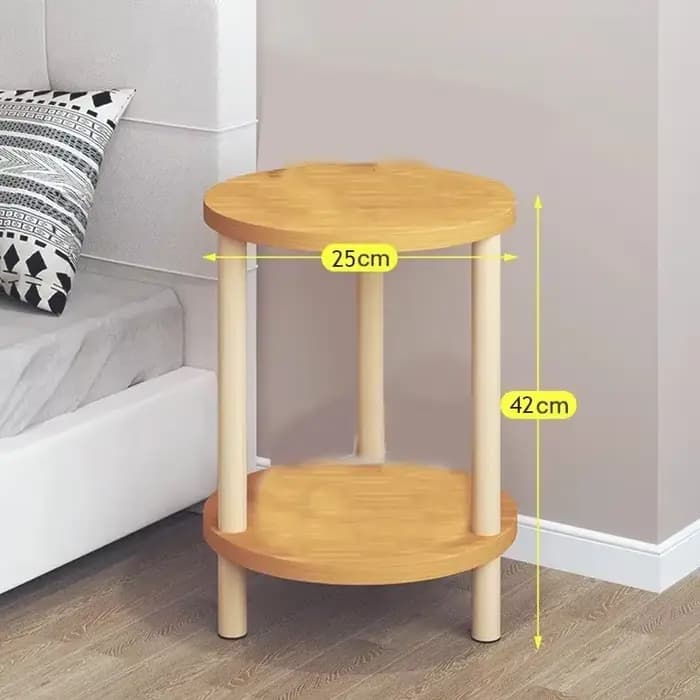 Table de chevet ronde et carrée moderne en bois, Double couche, pour la maison, le bureau, la chambr
