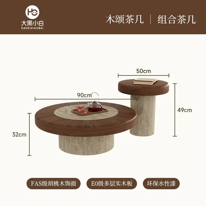 Tables basses rondes en bois