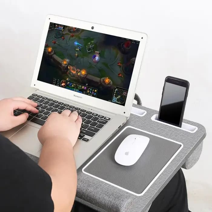 MUMUCC Table de lit pour ordinateur portable avec support de tablette, emplacement pour téléphone, t