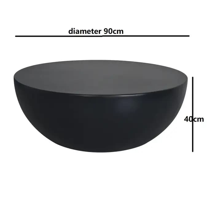 Table basse ronde sur mesure en ciment