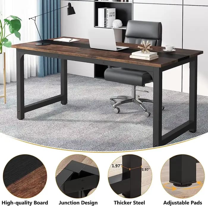 Tribesigns-Bureau d'ordinateur moderne, grand bureau, table d'ordinateur, bureau d'étude, poste de t