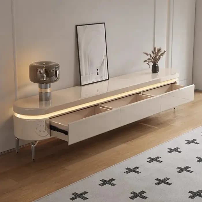Table TV universelle pour hôtel, décoration rectangulaire, design de luxe européen tendance, meubles uniques pour salon et armoires de rangement.