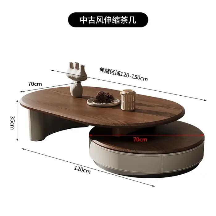 Table Basse extensible de luxe avec rangement