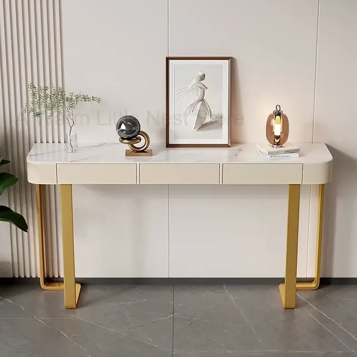 MELCabinet-Table console brillante de luxe pour couloir, salon, ardoise, table d'appoint de porche,