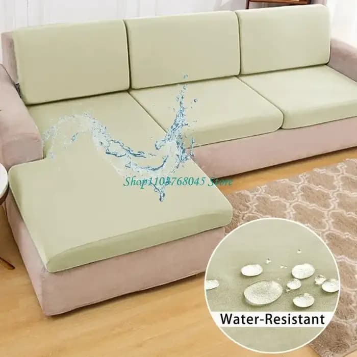 Housse coussin canapé en soie lait