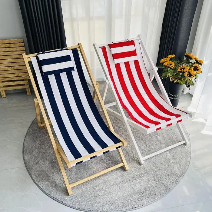 Adulte pliant Camping chaise Relax étudiant en bois inclinable taille