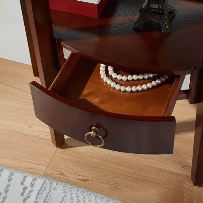 Table console étroite de style campagnard avec tiroir rétro Glamour