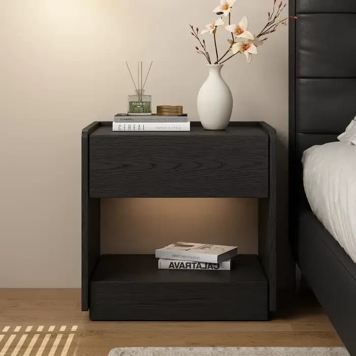 Table de Chevet Tendance Nordique Luxe Moderne Vintage avec Rangement et Présentoir Esthétique – Meuble de Chambre