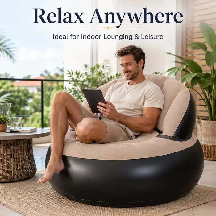 1PC Canapé gonflable de luxe avec pompe à air