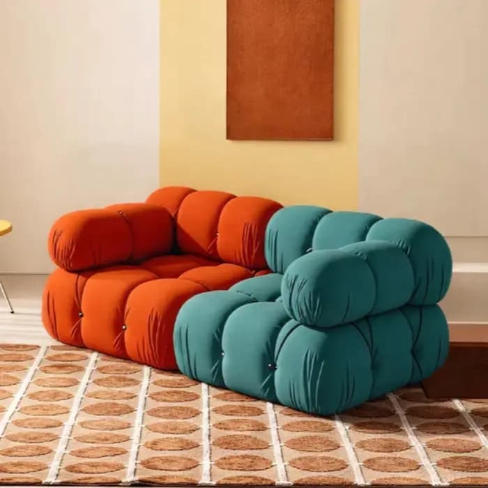 Canapés modernes italiens, fauteuils individuels incurvés confortables, canapé de salon vert, fauteuils doux pour salon, ensembles de meubles pour salons