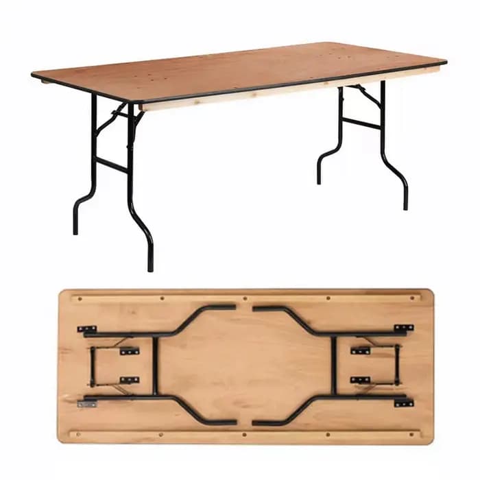 Ensemble de table à manger pliable en époxy, plateau en bois pour location de mariage d'hôtel, moins