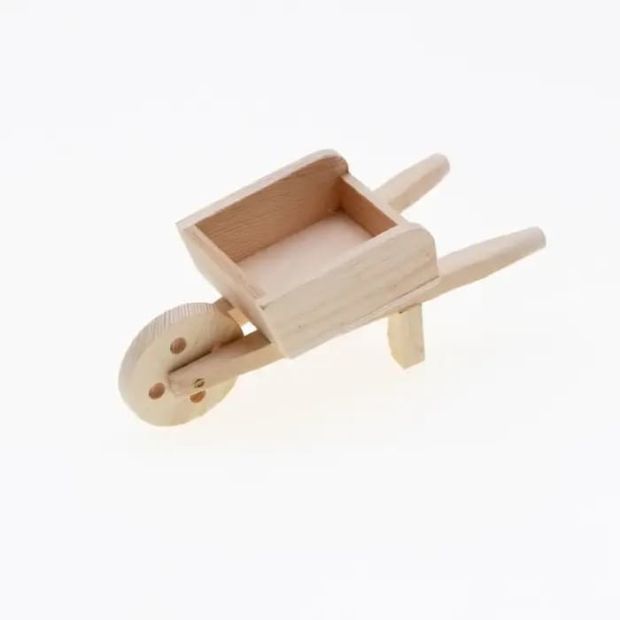 Mini chariot en bois couleur bois unisexe meubles décors ferme brouette modèles maisons miniatures