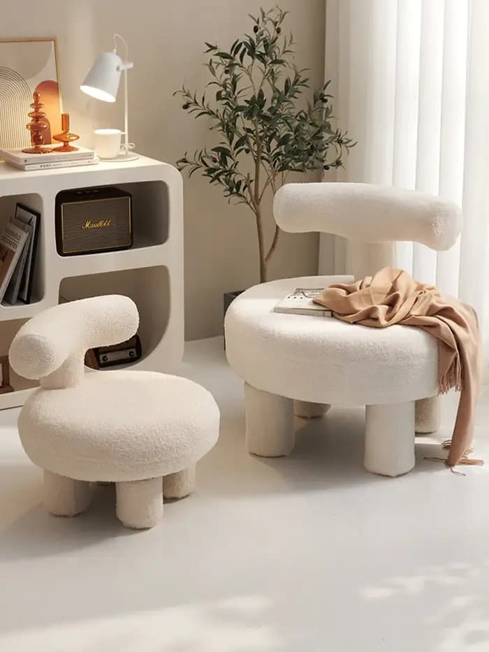 Chaise de canapé en laine d'agneau de luxe