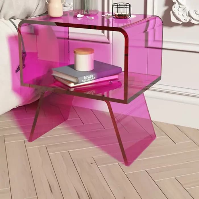 Table de chevet flottante en acrylique, mini table basse, salon, table d'appoint de canapé, petit ap
