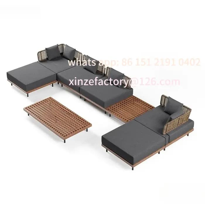 Combinaison de chaise en rotin d'art de loisirs de balcon de jardin en bois massif nordique personna