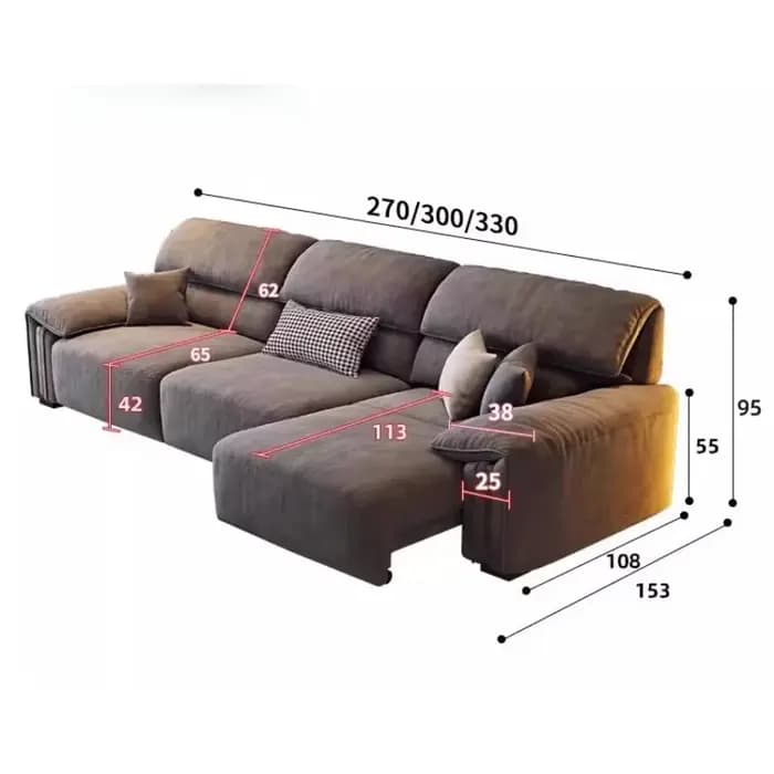 Canapé extensible design électrique classique coussin appartement Double