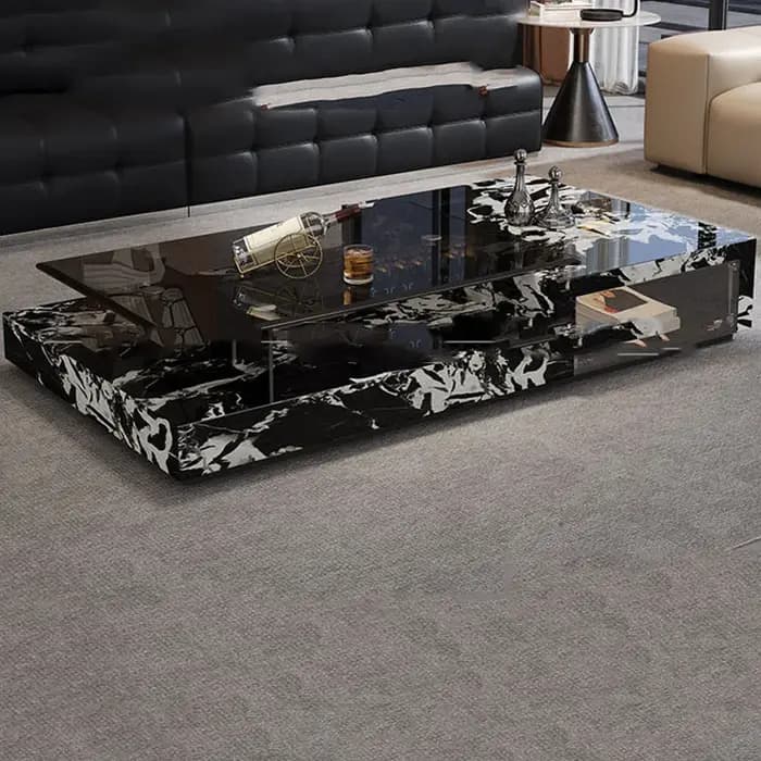 Table d'appoint de luxe en verre, décoration moderne pour salon, table basse design simple, mobilier