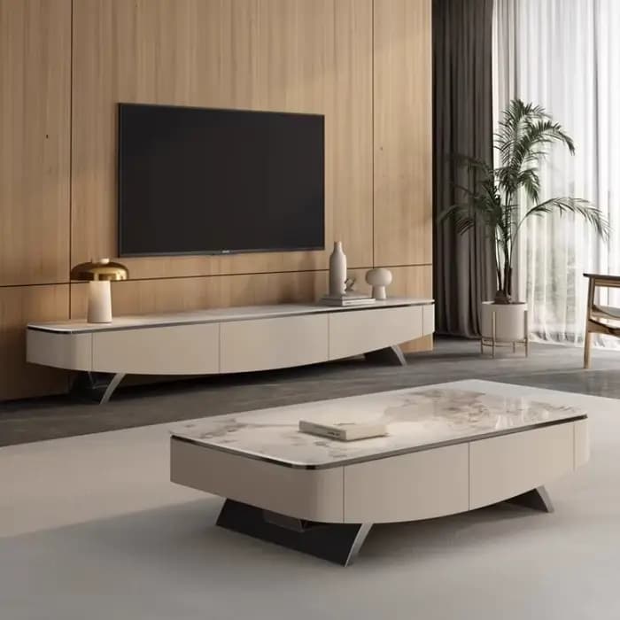 Meuble TV sur pied moderne de luxe en bois pour chambre à coucher