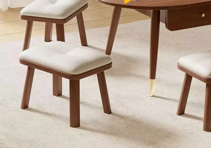 Tabouret bas en bois massif pour la maison - Robuste