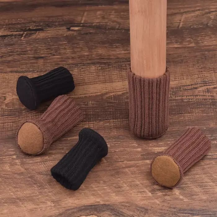 4/24 pièces pieds de chaise chaussettes tricotées meubles pieds protecteurs de sol coussinets antidé