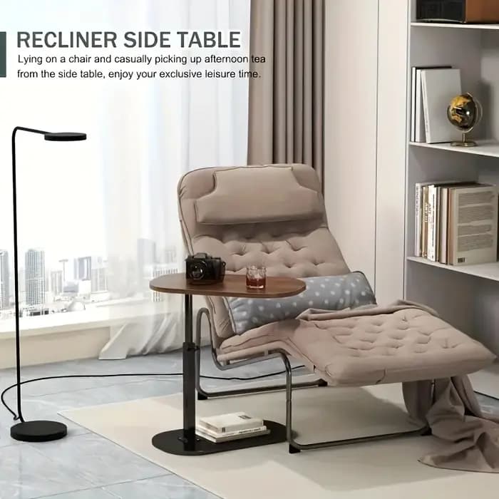 Table réglable en hauteur avec plateau en bois