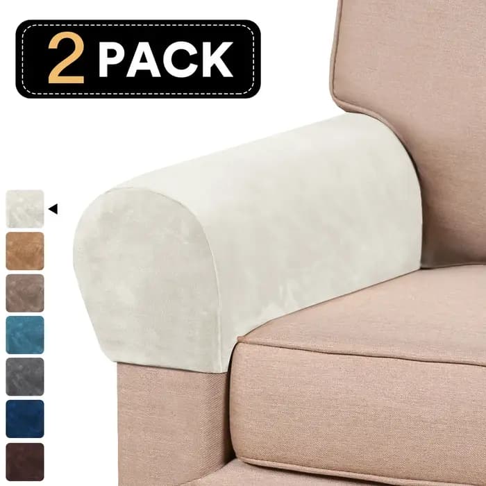 Housse d'accoudoir élastique extensible en velours de luxe, couverture complète de qualité supérieur