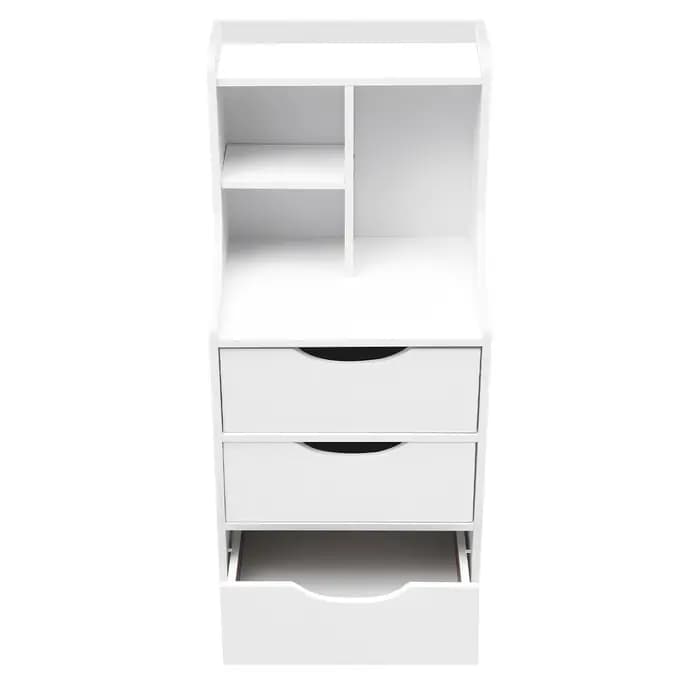 Tables de chevet, table de chevet avec tiroirs, armoire de chevet blanche à 3 tiroirs 37x30x85cm pou
