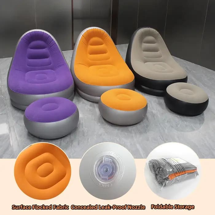 Canapé gonflable avec tabouret